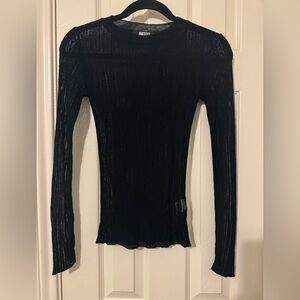 Elegant Black Sheer Women's Top